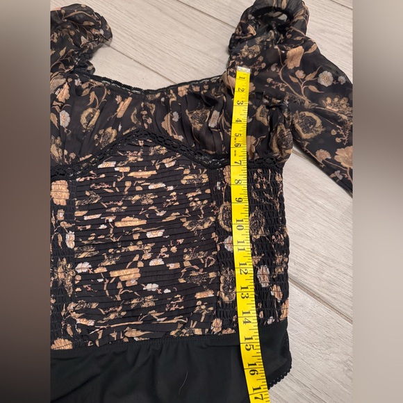 NWT Free People Brunch Date Bodysuit in Black combo Size Small - Picture 13 of 16